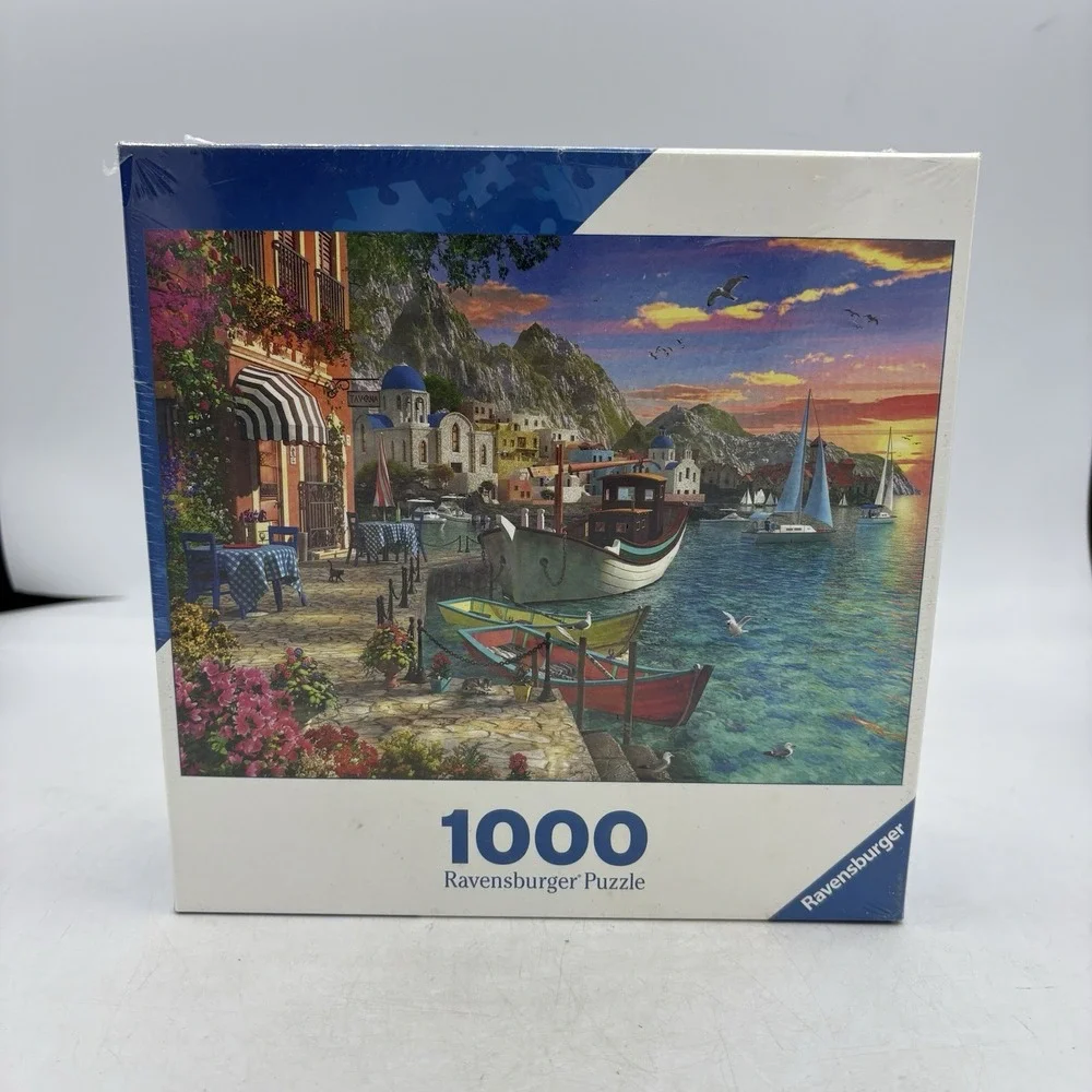 Ravensburger Jigsaw Puzzle 1000 Piece Grandiose Greece Harbor Boat 20X27